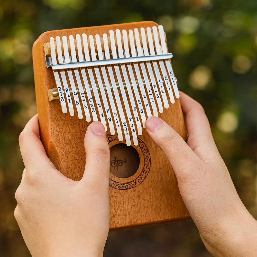 Kalimba Thumb Piano | 17-Key Blue Wood Finger Piano