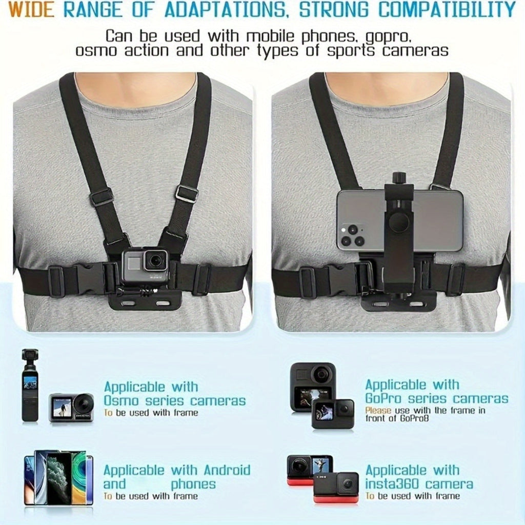 Phone Chest Mount Harness | Adjustable POV Camera Strap System
