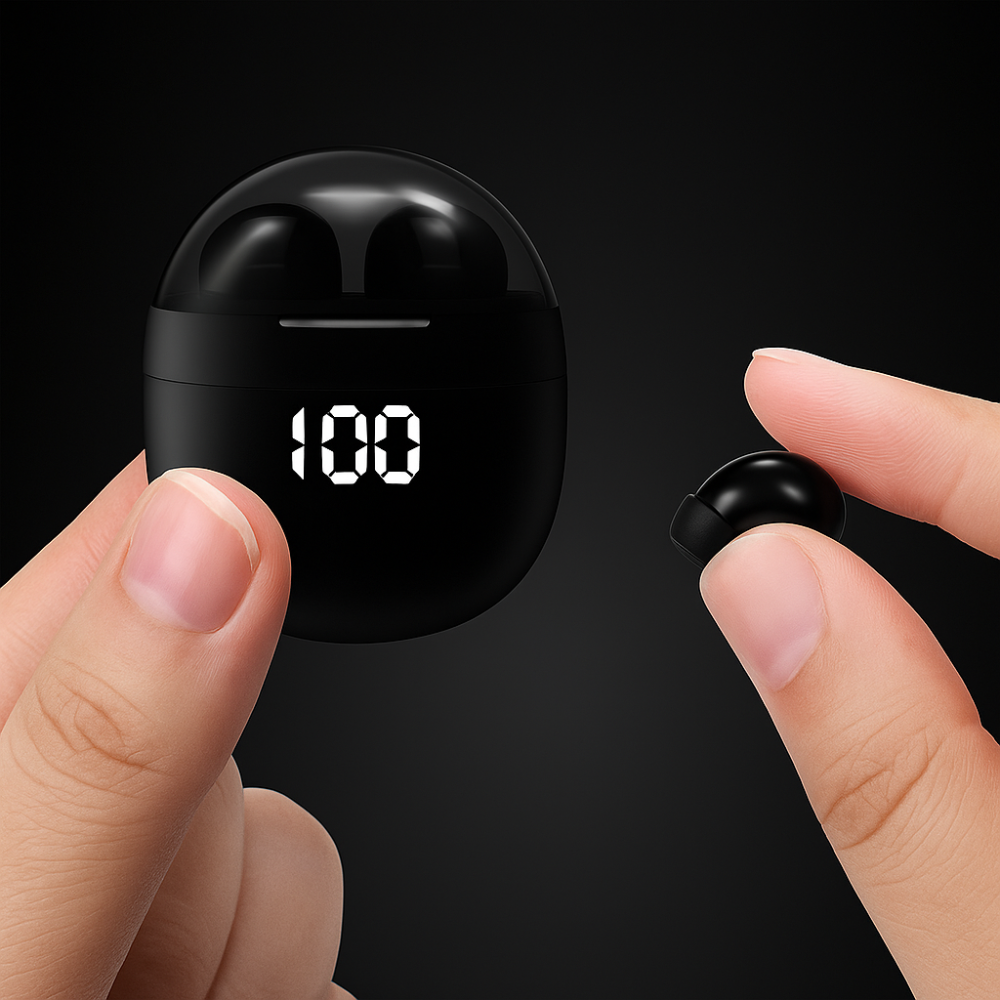 Mini Bluetooth Earbuds | Digital Display Sleep Comfort Design